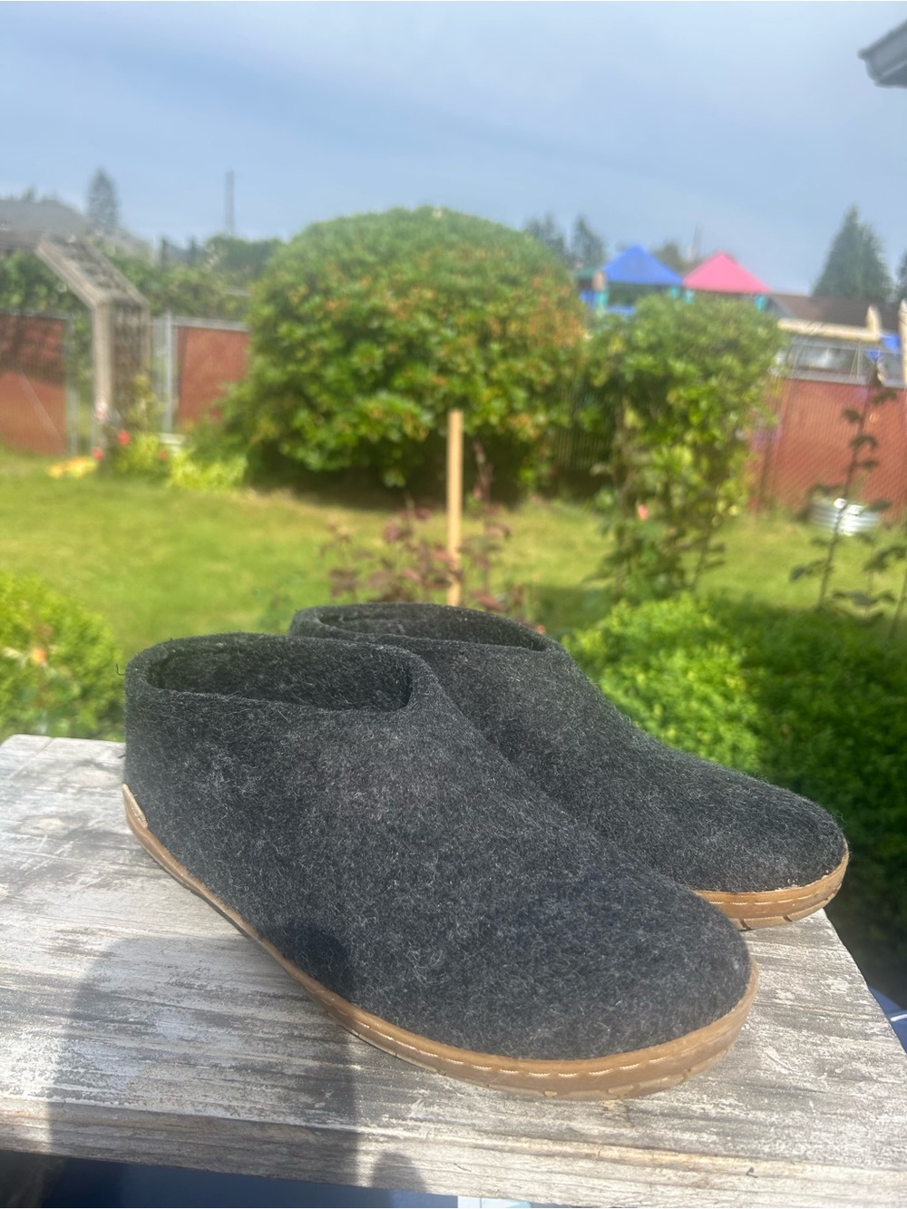 Glerups Women’s Black Slip On Wool Slipper With Honey Rubber Bottom Sz 38/7.5US - Picture 3 of 14